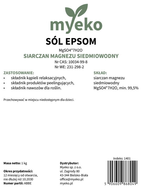 Sól Epsom, siarczan magnezu, sól rzymska, sól angielska