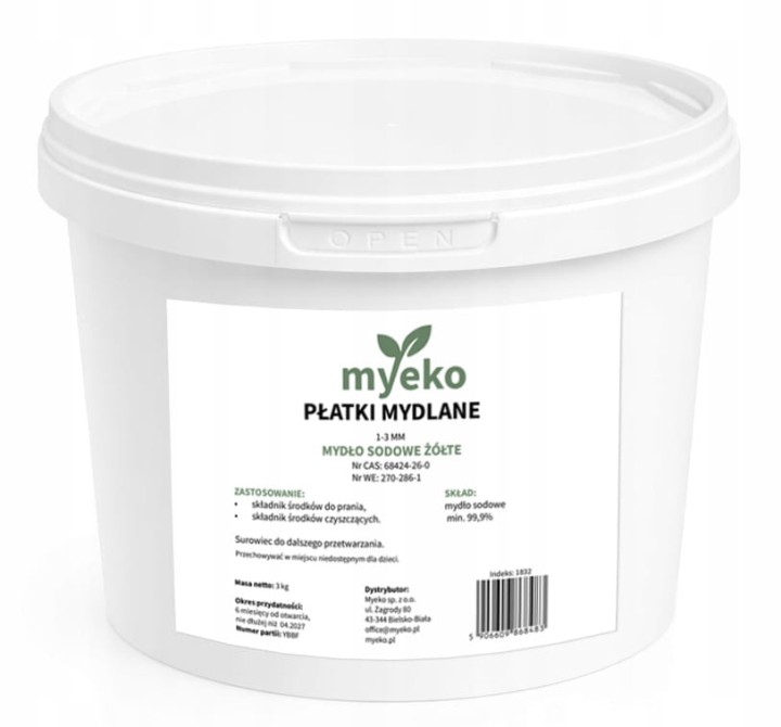 Płatki mydlane naturalne 1-3 mm do prania 3kg