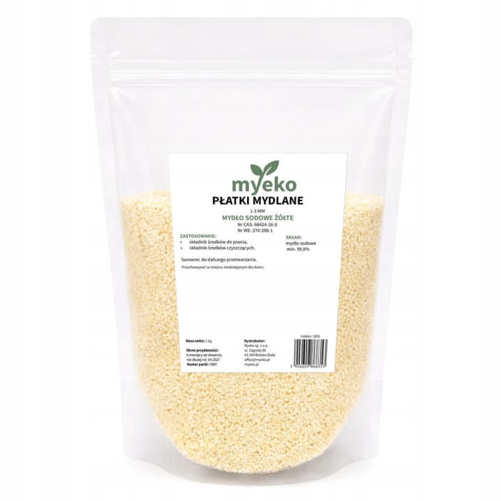 Płatki mydlane naturalne 1-3 mm do prania 1kg