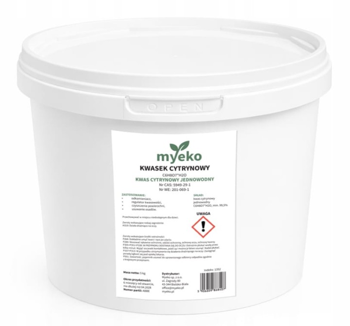 KWASEK CYTRYNOWY ODKAMIENIACZ DO KUCHNI ŁAZIENKI AGD CZYSTY NATURALNY 5kg