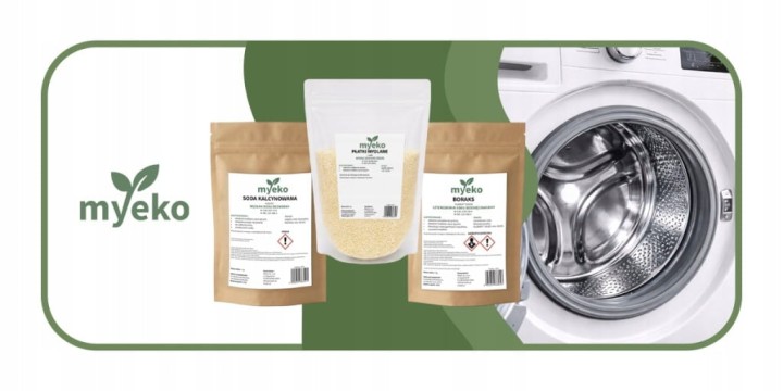 ZESTAW DO PRANIA PŁATKI MYDLANE 1KG + BORAKS 1KG + SODA KALCYNOWANA 1KG