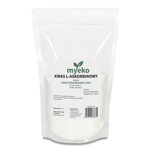 Kwas L-askorbinowy 1 kg myeko – witamina C CZDA 99,5%