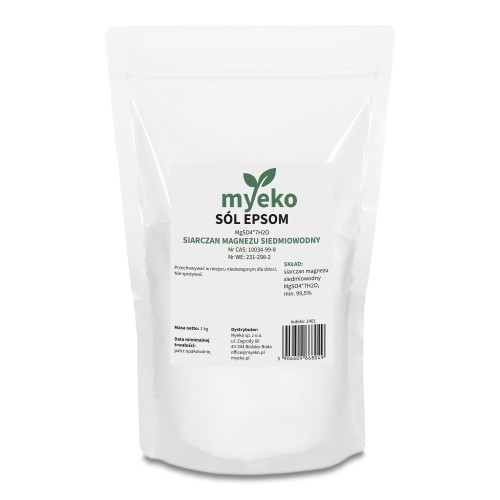 Sól Epsom 1 kg myeko – siarczan magnezu siedmiowodny