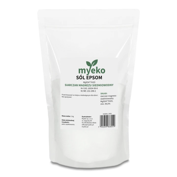 Sól Epsom 1 kg myeko – siarczan magnezu siedmiowodny